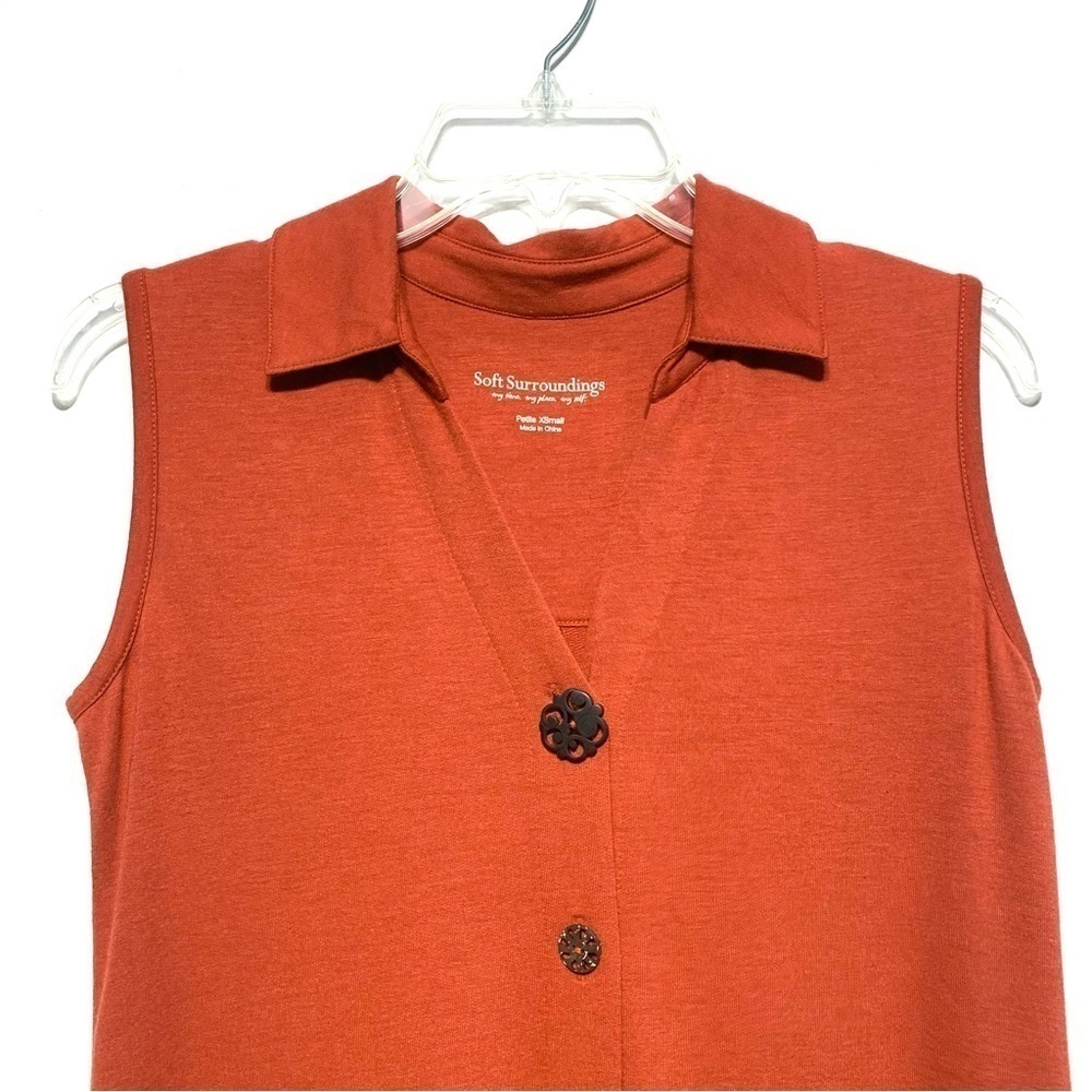 Soft Surroundings Button Down Midi Shift Shirt Dr… - image 4